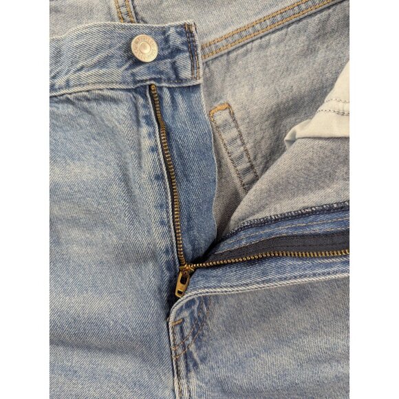 Levis Premium Jeans Mens 34x30 Blue Baggy Dad Straight Distressed Whiskers Big E - Picture 12 of 16